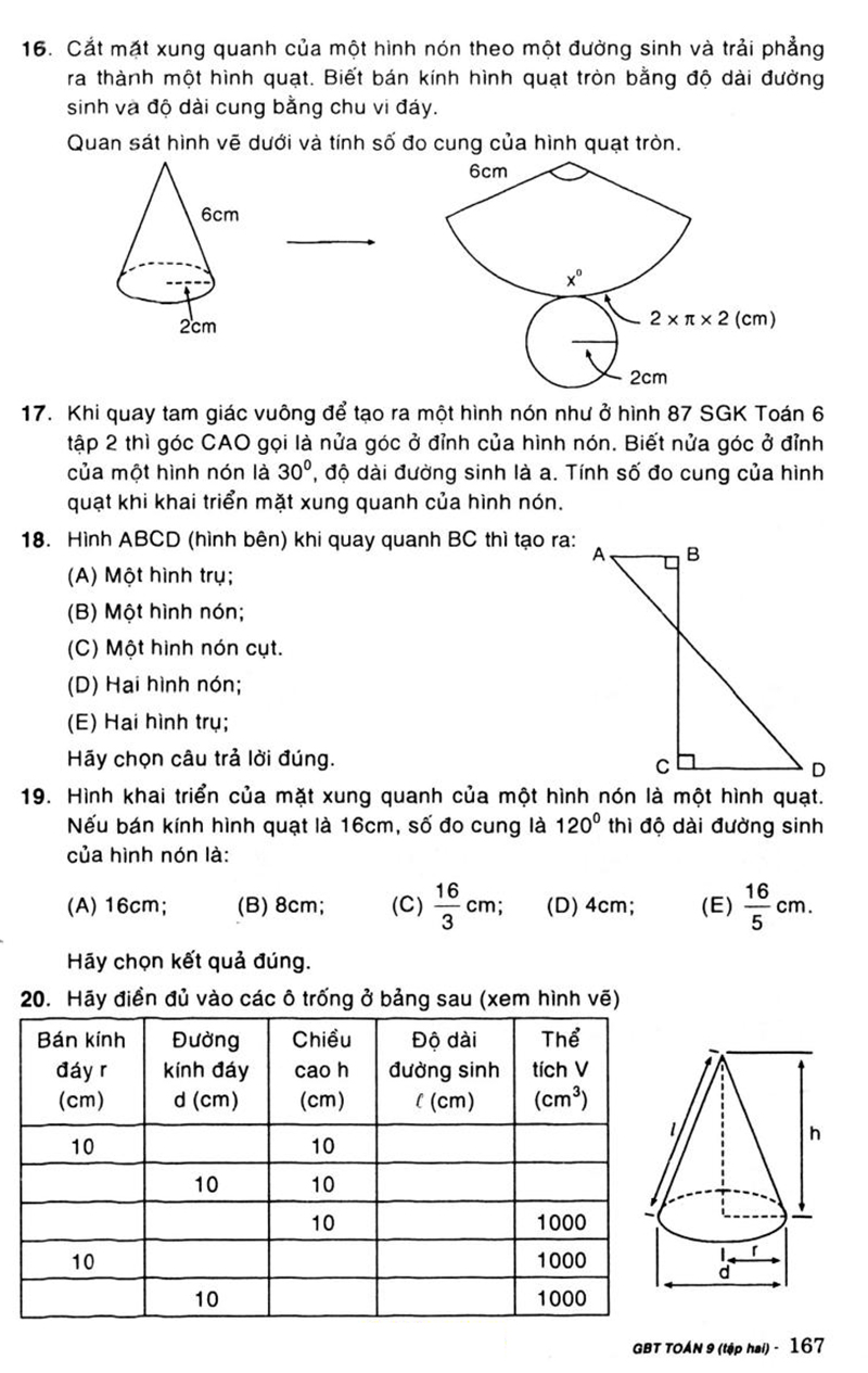 Giải Hình học 9 Chương 4 Bài 2: Hình nón – Hình nón cụt – Diện ...